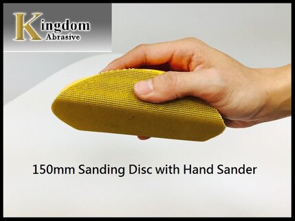 Hand sander pad with 150mm Velcro sanding disc