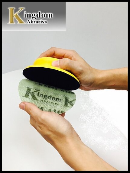Hand sander pad with 125mm Velcro sanding disc